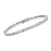 1.0 Carat Diamond Spiraling Bezel Link Sterling Silver Bracelet 7.25" - 4 of 4