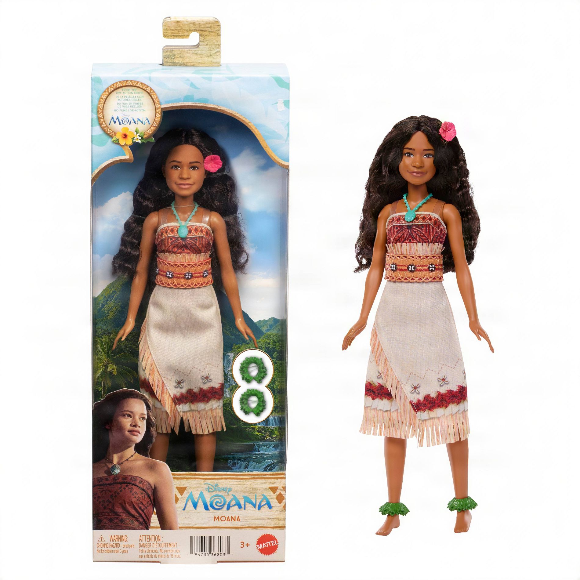 Mattel Disney Moana Doll with Removable Fashion & 5 Accessories Inspired by Live Action Movie