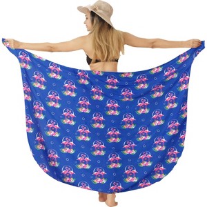 HAPPY BAY Women's Bikini Sarong Swimsuit Cover up Summer Wraps Skirt Bathing suit Swimwear Beach Wrap Skirts for Women One Size Blue, flamingo - 1 of 4