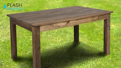 Antique Rustic Solid Pine Farmhouse Dining Table - Seats Six