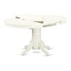 Modern 5 Piece Dinette Set - Oval Dining Table & 4 Linen White Chairs - 3 of 4