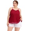 Agnes Orinda Women's Plus Size Lace Adjustable Strap Elegant Camisole - 3 of 4