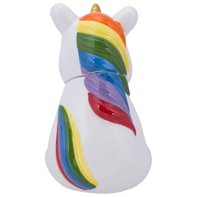 100 North Ceramic 10 inch Everyday Cookie & Candy Jar w/ Airtight Lid: Kitchen Canisters, Pet Treat Containers & Magical Storage, Rainbow Unicorn — фото 4