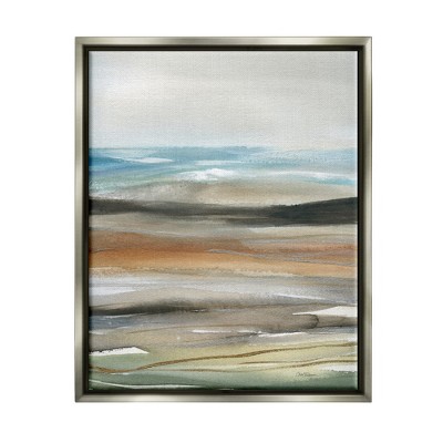 Stupell Industries Abstract Landscape Painting Framed Floater Canvas Wall Art