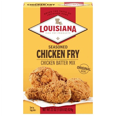 Louisiana Fish Fry Products Crispy Seasoned Chicken Fry Coating Powder Mix, 22 oz Box (Pack of 4)