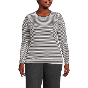 Lands' End Women's Plus Size Lightweight Jersey Skimming Long Sleeve Crew Neck T-shirt - 1 of 3