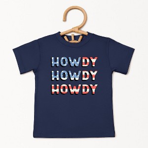 The Juniper Shop Howdy Flag Stacked Toddler Short Sleeve Tee - 1 of 2