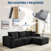 108'' Modular Sectional Sofa, Corduroy L-Shaped Sofa with Deep Seat & Throw Pillows, Comfy Cloud Couch with Chaise, Memory Foam Couch for Living Room - 4 of 4