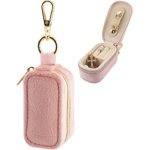 HTUTWOO Small Mini Jewelry Travel Case, Velvet Portable For Rings Necklaces Earrings Bracelet Storage Box Convenient For Traveling - 1 of 4