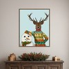 Amanti Art Deer in Christmas Sweater with Snowman by Fab Funky Canvas Wall Art Print Framed 23-in. W x 28-in. H. - 4 of 4