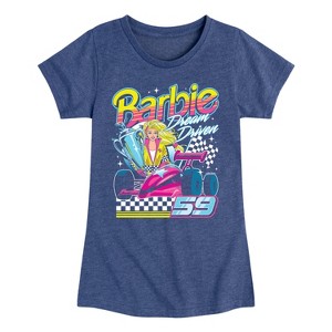 Girls' - Barbie - Racecar Comic Fitted Short Sleeve Graphic T-Shirt - 1 of 3