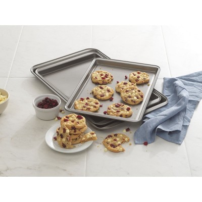 GoodCook Dark Gray Nonstick Carbon Steel 3-Piece Sheet Pan Set