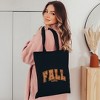 City Creek Prints Fall Vibes Varsity Canvas Tote Bag - 15x16 - Black - 2 of 2