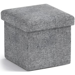 Ornavo Home Collapsible Square Small Storage Ottoman - 12 Inch - 1 of 4