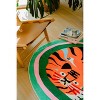 Lany Space Green Base Oval Tiger Area Rug - 3 of 4