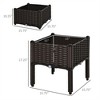 YONWAY Raised Garden Bed with Legs, Self-Watering Planter Box Raised Bed to Grow Flowers, Herbs & Vegetables, Brown - 3 of 4