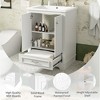 Lyngins 24" Bathroom Vanity with Ceramic Sink, Modern Freestanding Storage Cabinet with  Large Cabinet (3 Adjustable Shelves) + Retractable Drawers - 3 of 4