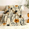 Lomsoe Bee and Wildflower Themed Flannel Blanket - All Seasons Soft and Warm Throw Blanket for Napping, Camping, Travel, Office, Home Decor - 2 of 4