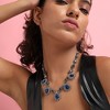 Women's Crystal Grace Collar Necklace - Sapphire Blue - 4 of 4