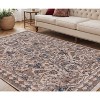 Tan And Blue Oriental Area Rug With Fringe - 2 of 4