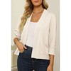Women's 3/4 Sleeve Cropped Cardigan Knit Sweaters Lightweight Open Front Shrug - 3 of 4