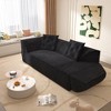 79.5" Sparkling Chenille 3-in-1 Convertible Sofa Bed with Deep Seat, 2 Pillows, and Chaise Lounge - 3 of 4