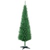 HOMCOM 6 FT Artificial Pencil Christmas Tree, Slim Xmas Tree with 390 Realistic Branch Tips and Plastic Stand, Light Green - 4 of 4