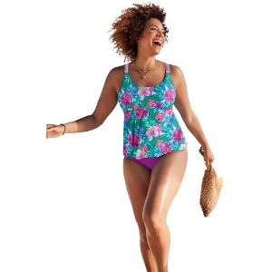 Swimsuits for All Women's Plus Size Flared Tankini Top - 1 of 4