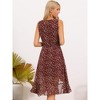 Allegra K Women's Wrap Ruffle High Low Hem Round Neck Keyhole Back Sleeveless Floral Dress - 4 of 4
