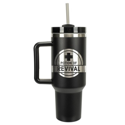 100 North Potion Of Revival Video Gamer Wrap-Around 40 Oz. Stainless Steel Water Bottle Coffee Mug, Spill & Leak Resistant, Travel Tumbler with