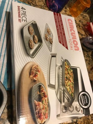 Circulon Total Bakeware Nonstick Toaster Oven & Personal Pizza Pan Baking Set 4-Piece