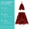 Best Choice Products Pre-Lit Burgundy Christmas Tree, Artificial Full Holiday Decoration w/ Incandescent Lights - 4 of 4
