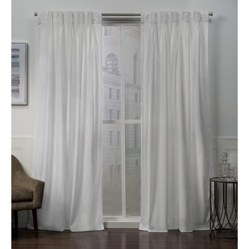 Set Of 2 (96x54) Velvet Heavyweight Pinch Pleat Top Curtain Panel White -  Exclusive Home : Target