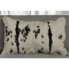 HomeRoots 12" X 20" Black And White Rabbit Zippered Natural Fur Animal Print Throw Pillow - 2 of 4