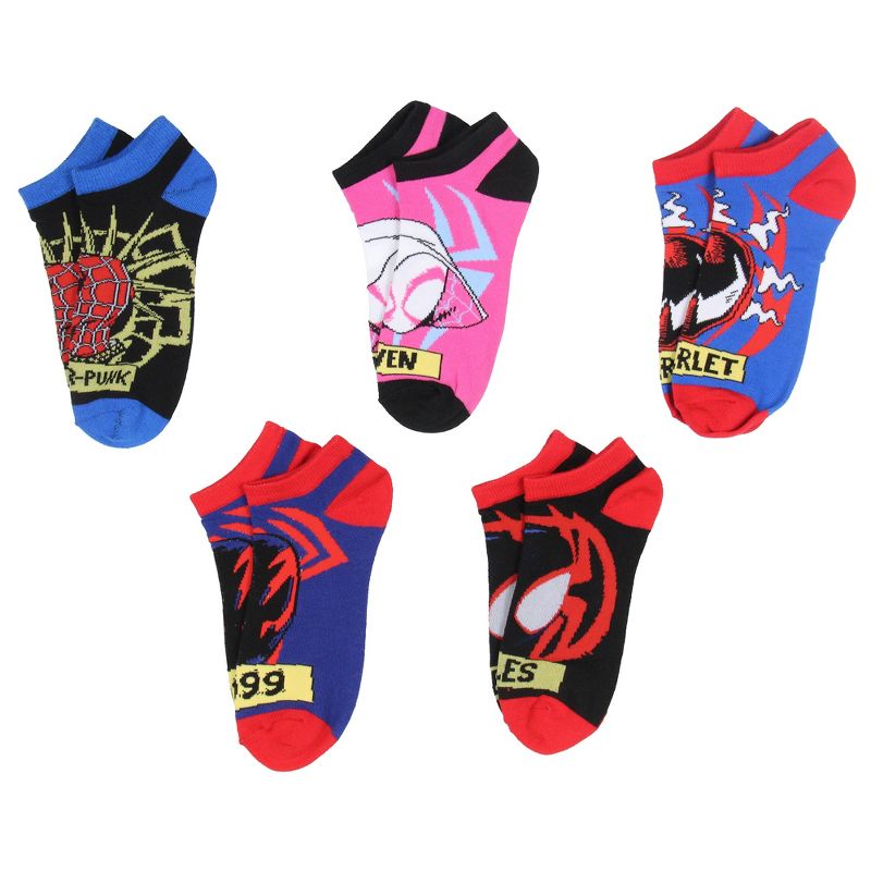 Spider-Man Across The Spiderverse Miles Morales Adult Mix And Match Ankle Socks Multicoloured, 3 of 5