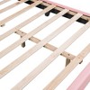Sapphtopaz Platform Bed Frame with Rabbit Ornament Headboard, PU Leather Upholstered Bed Frames with Slats Support for Kids Bedroom, Gray - 3 of 4