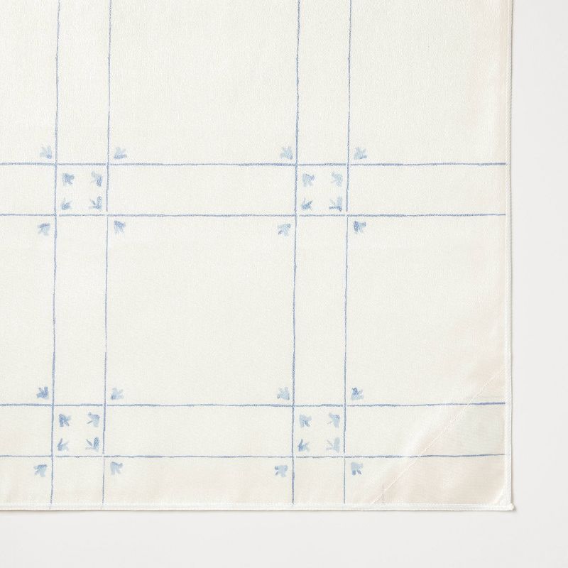 60&#34;x84&#34; Windowpane Oiled Tablecloth Blue - Threshold&#8482; designed with Studio McGee, 4 of 5