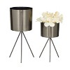 11.75" 2pc Contemporary Metal Planter Pots - Olivia & May - 3 of 4