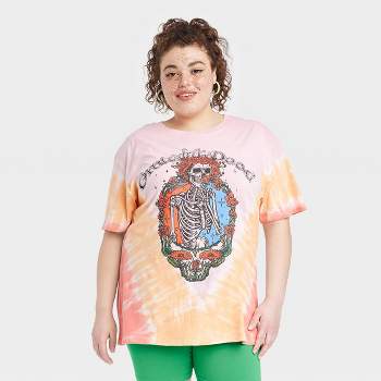 Women's Grateful Dead Short Sleeve Oversized Graphic T-Shirt - Tie-Dye 3X