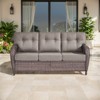 Belord 75" Outdoor Sofa PE Wicker Patio Couch, Patio Furniture Sofa Couch with Deep Seat and Olefin Cushion Cover for Porch Balcony Deck - 3 of 4