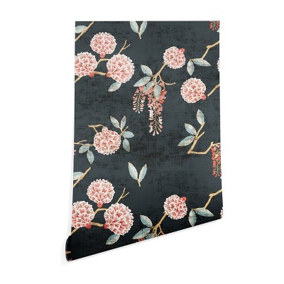 2' x 10' Holli Zollinger Floralista Wallpaper Black - Deny Designs