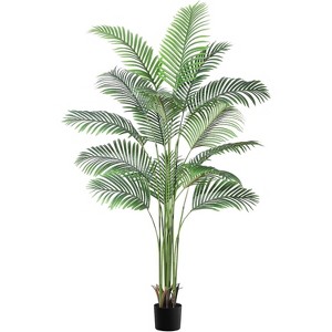 6/7ft Artificial Palm Tree – 15-Trunk Faux Potted Plant for Indoor Home & Office Decor, UV-Resistant (1 or 2 Pack) - 1 of 4