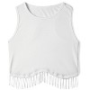 Nlife Womens Western Sparkly Fringe Sleeveless Crop Tops Cowgirl Going Out Cropped Tank Tops with Glitter Tassel - 2 of 4
