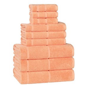 Smart Twist Viscose Cotton Blend Medium Weight Solid Thick Border Towel Set by Blue Nile Mills - 1 of 4