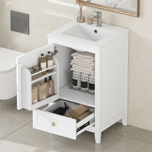Whisen Bathroom Vanity with Sink, Vanity Cabinet with Soft Closing Door, Storage Rack and Drawer - 1 of 4