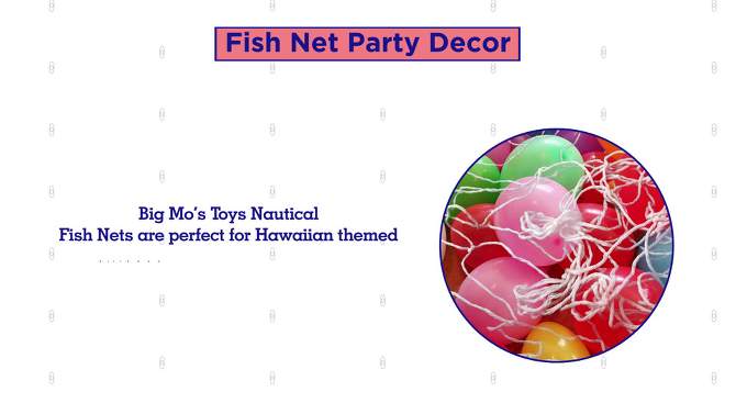 Big Mo's Toys Fish Net Party Decorations - 14 ft - White, 2 of 7, play video