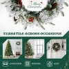 Syemin Wreaths 2 Pack 18in Snow Flocked Christmas Wreath Artificial Xmas Wreath for Front Door Gate Party Decorations, Green, 5"*18"*18" - 3 of 4