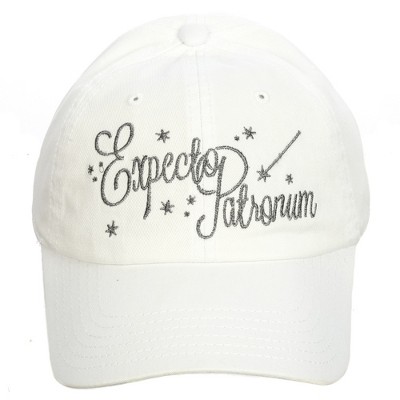 Harry Potter Expecto Patronum Embroidered White Traditional Adjustable Hat