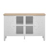 TIRAMISUBEST Retro TV Stand for TVs up to 43 Inches,Entertainment Center with 4 Doors and Solid Wood Legs - 4 of 4