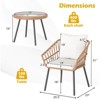 Costway 3 Piece Patio Bistro Set with Heavy Duty Metal Frame for Balcony Garden & Poolside - 3 of 4